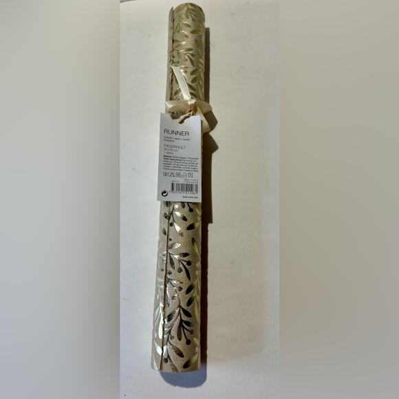 NWT Rusta Home gold leaf and tan table runner - Picture 6 of 6